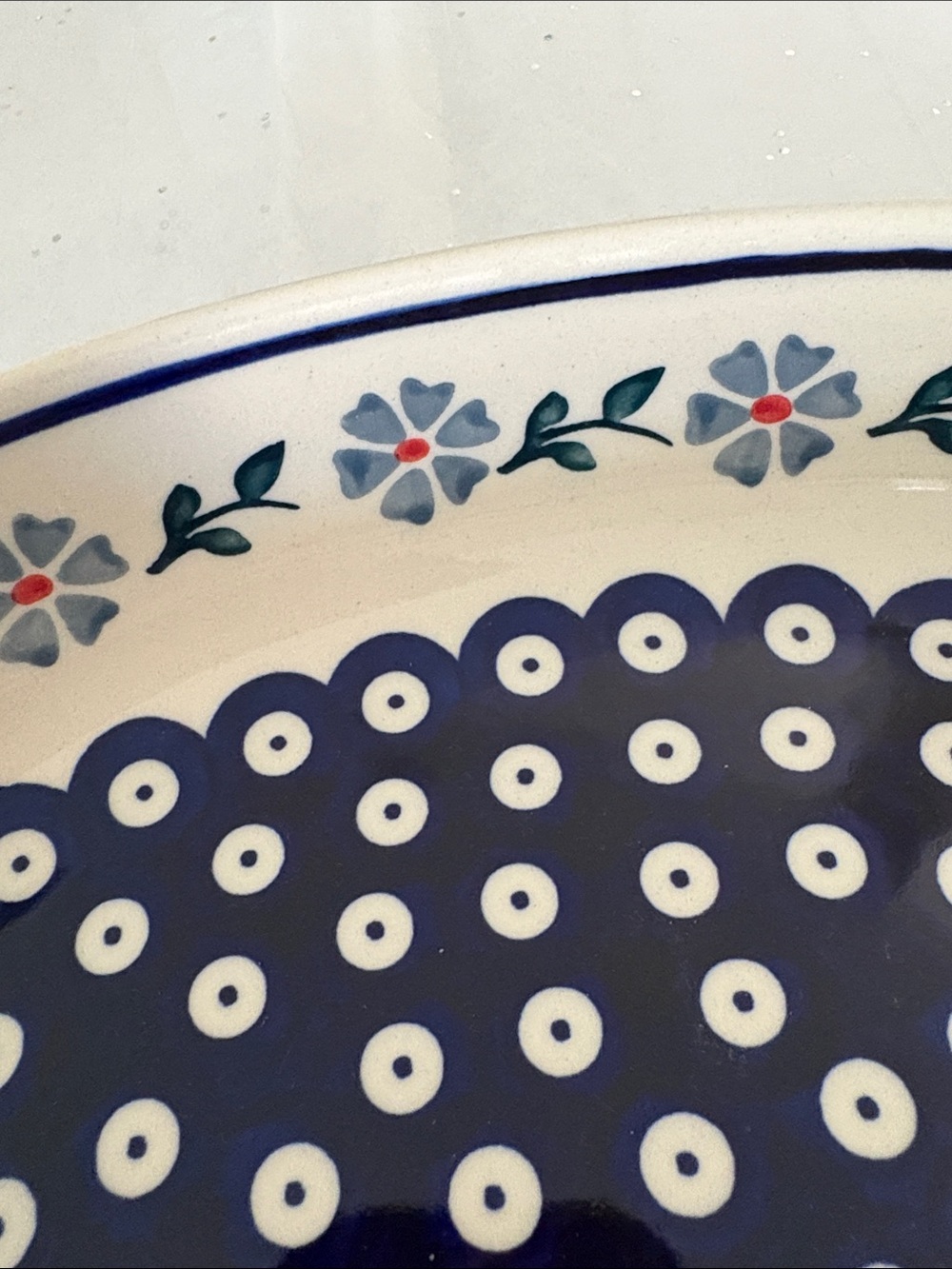 Authentic Polish Pottery - Peacock W Flowers Boleslawiec - Oval Casserole Dish - Picture 4 of 9